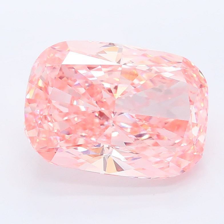 3.50 carat fancy vivid pink cushion lab grown diamond VVS2 clarity