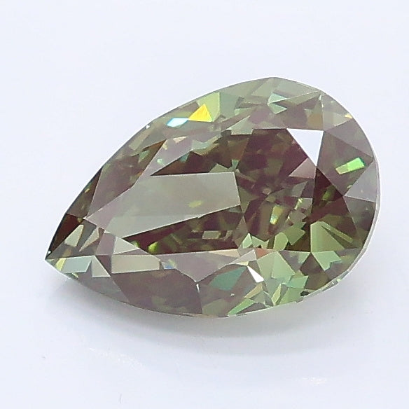 1.12 carat fancy vivid green pear lab grown diamond VS1 clarity