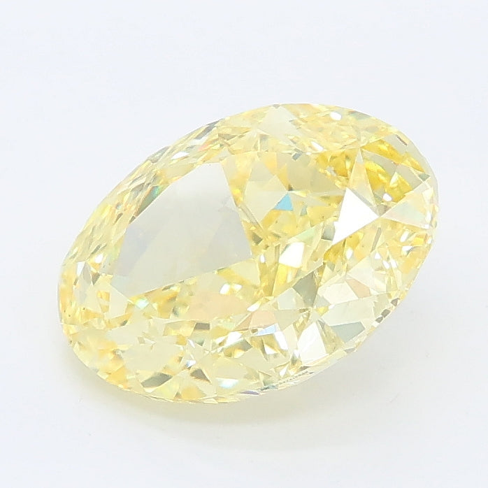 2.20 carat fancy intense yellow oval lab grown diamond VS2 clarity