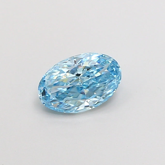 0.66 carat fancy vivid blue oval lab grown diamond VS2 clarity