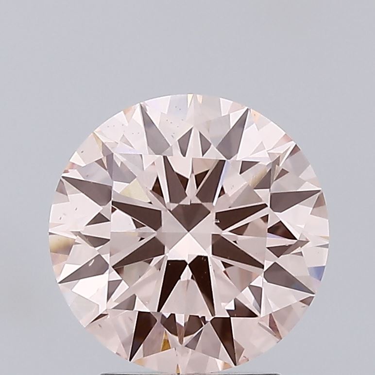 2.49 carat fancy intense pink round lab grown diamond VS1 clarity