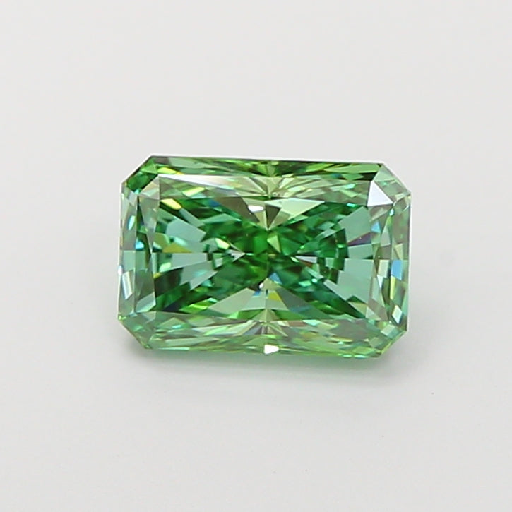 2.11 carat fancy vivid green radiant lab grown diamond VS1 clarity