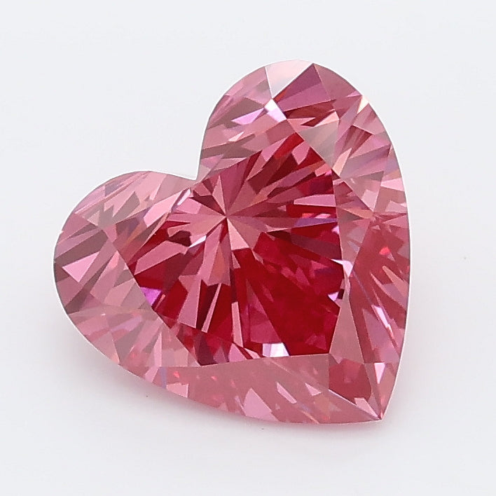 2.12 carat fancy vivid pink heart lab grown diamond VS1 clarity