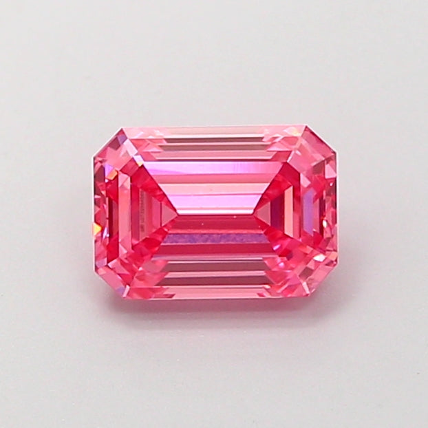 1.03 carat fancy vivid pink emerald lab grown diamond VVS2 clarity