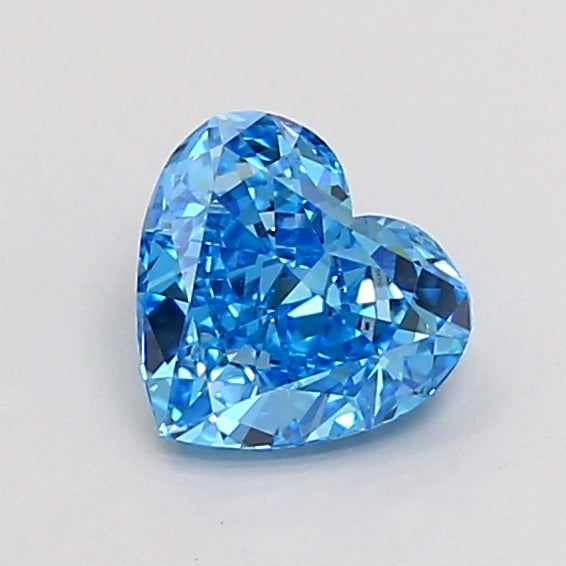 0.94 carat fancy vivid blue heart lab grown diamond VS1 clarity