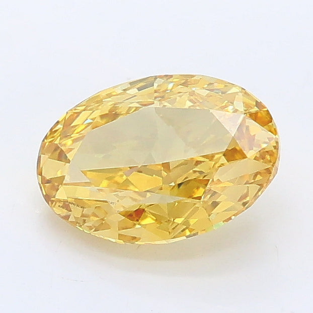 1.35 carat fancy intense yellow oval lab grown diamond VVS2 clarity