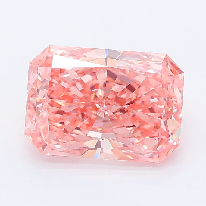 1.64 carat fancy vivid pink radiant lab grown diamond VS1 clarity