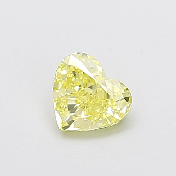 0.60 carat fancy intense yellow heart lab grown diamond VVS2 clarity