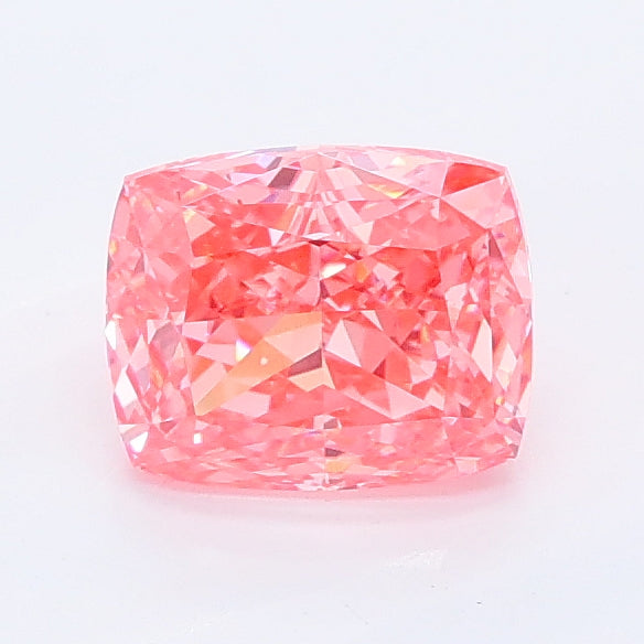 1.06 carat fancy vivid pink cushion lab grown diamond VVS2 clarity