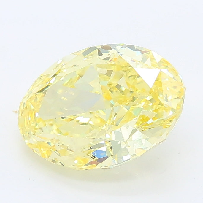 2.48 carat fancy intense yellow oval lab grown diamond VS1 clarity