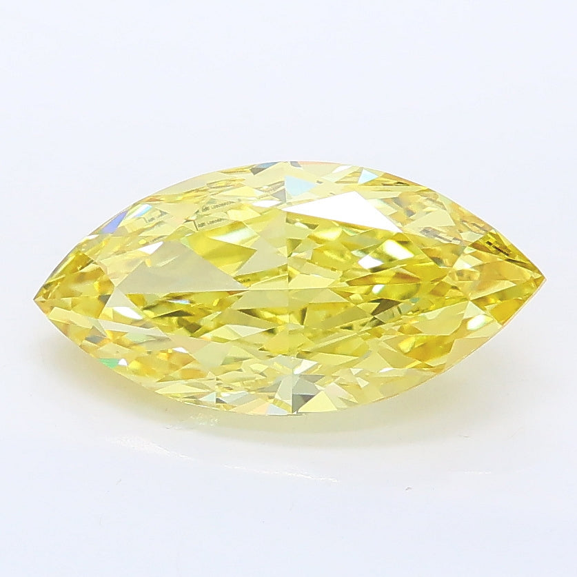 2.05 carat fancy vivid yellow marquise lab grown diamond VS2 clarity