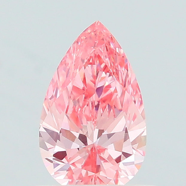 0.54 carat fancy vivid pink pear lab grown diamond VS1 clarity