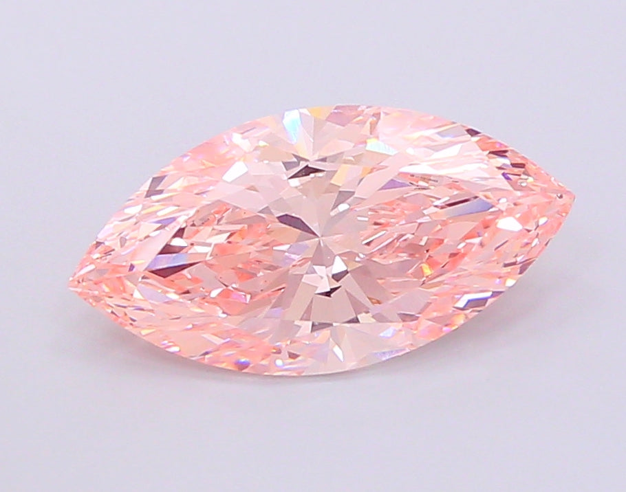 7.00 carat fancy vivid pink marquise lab grown diamond VS1 clarity