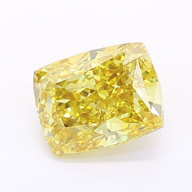 1.19 carat fancy intense yellow cushion lab grown diamond VVS2 clarity
