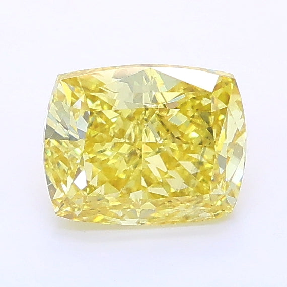 1.06 carat fancy vivid yellow cushion lab grown diamond VS2 clarity