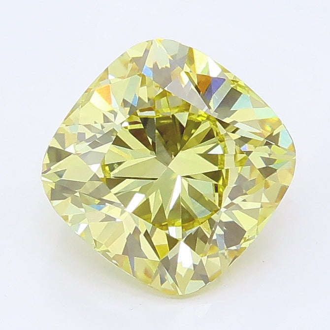 2.07 carat fancy yellow cushion lab grown diamond VS1 clarity