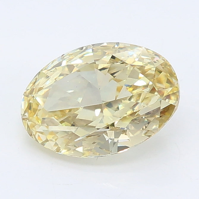 1.71 carat fancy yellow oval lab grown diamond VS1 clarity