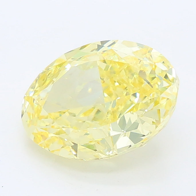 2.37 carat fancy intense yellow oval lab grown diamond VS1 clarity