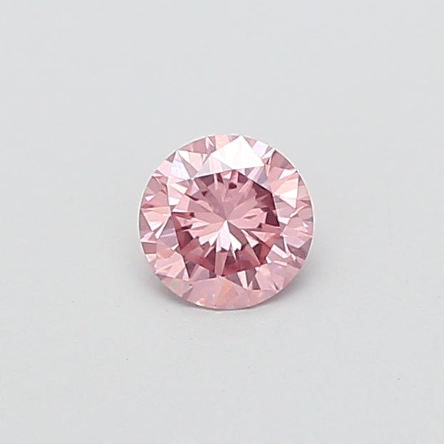 0.43 carat fancy vivid pink round lab grown diamond VVS2 clarity