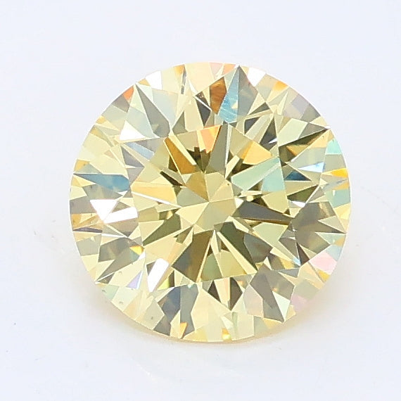 1.00 carat fancy yellow round lab grown diamond VS2 clarity
