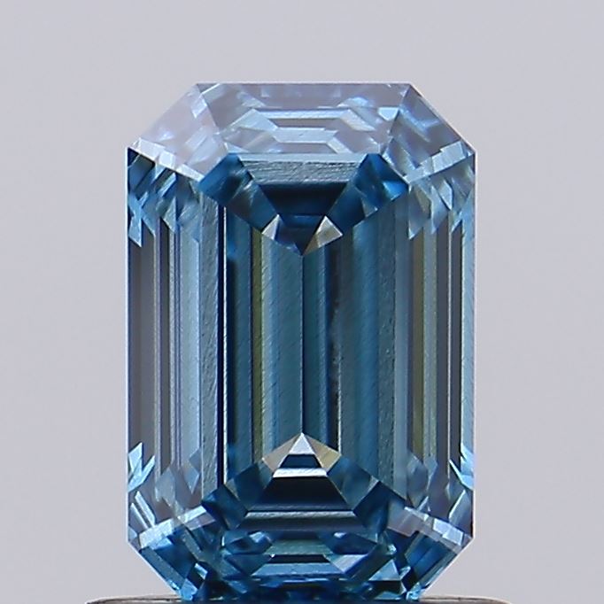 1.02 carat fancy vivid blue emerald lab grown diamond SI2 clarity