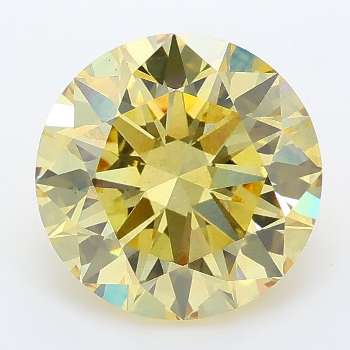 3.00 carat fancy intense yellow round lab grown diamond VS2 clarity