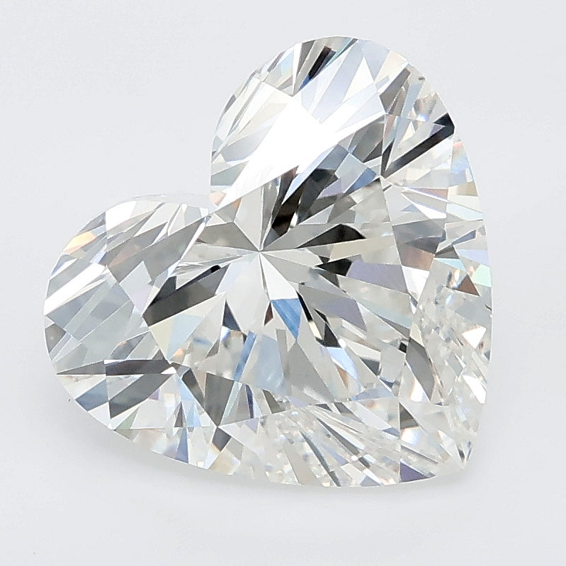 4.05 carat heart lab grown diamond F color VVS2 clarity