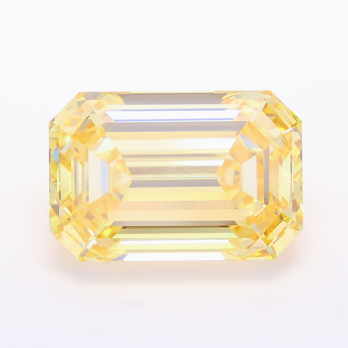 13.00 carat fancy intense yellow emerald lab grown diamond VS1 clarity