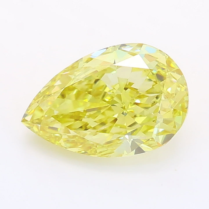 1.53 carat fancy intense yellow pear lab grown diamond VVS2 clarity