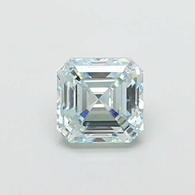1.37 carat fancy light green asscher lab grown diamond VS1 clarity