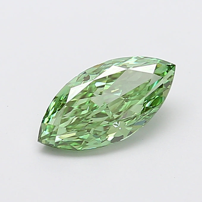 1.57 carat fancy vivid green marquise lab grown diamond VS1 clarity