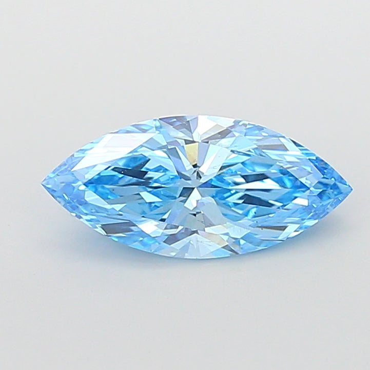 3.02 carat fancy vivid blue marquise lab grown diamond VS2 clarity
