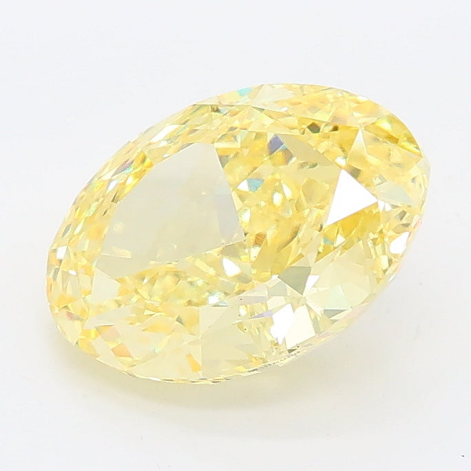 2.48 carat fancy intense yellow oval lab grown diamond VS1 clarity