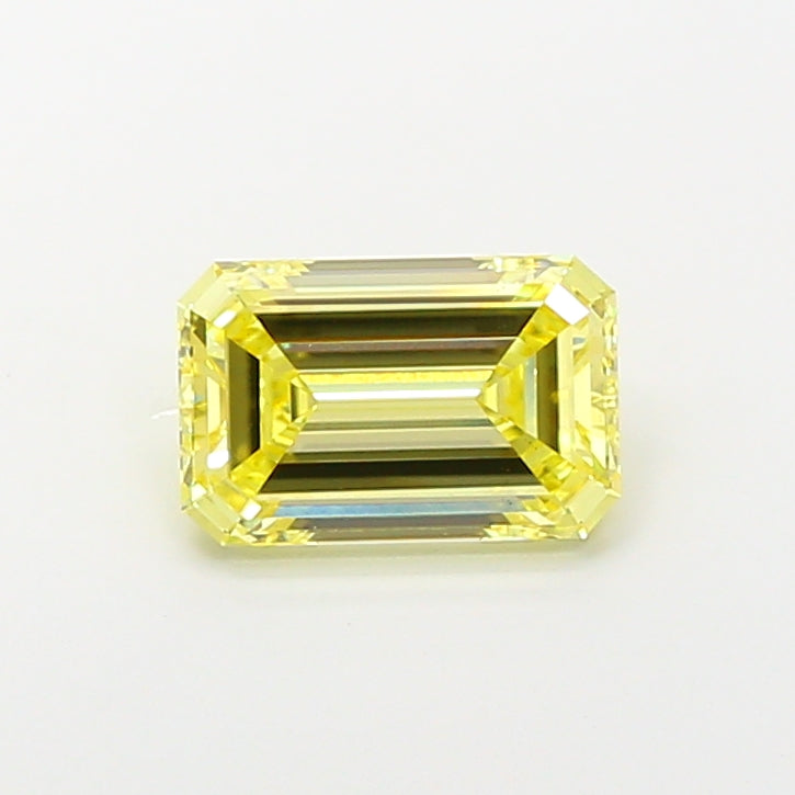 2.55 carat fancy intense yellow emerald lab grown diamond VS2 clarity
