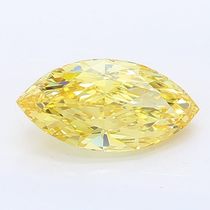1.07 carat fancy vivid yellow marquise lab grown diamond VS1 clarity