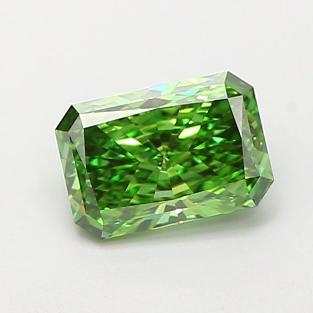 1.03 carat fancy vivid green radiant lab grown diamond VS1 clarity