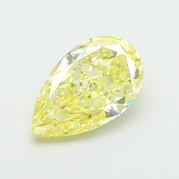 0.80 carat fancy intense yellow pear lab grown diamond VVS2 clarity