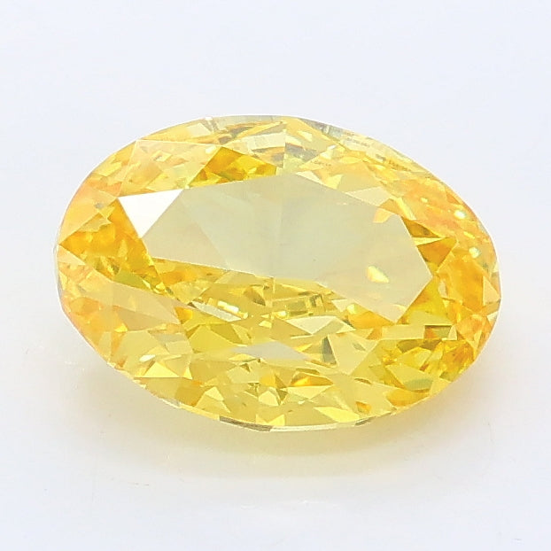 1.54 carat fancy vivid yellow oval lab grown diamond VVS2 clarity