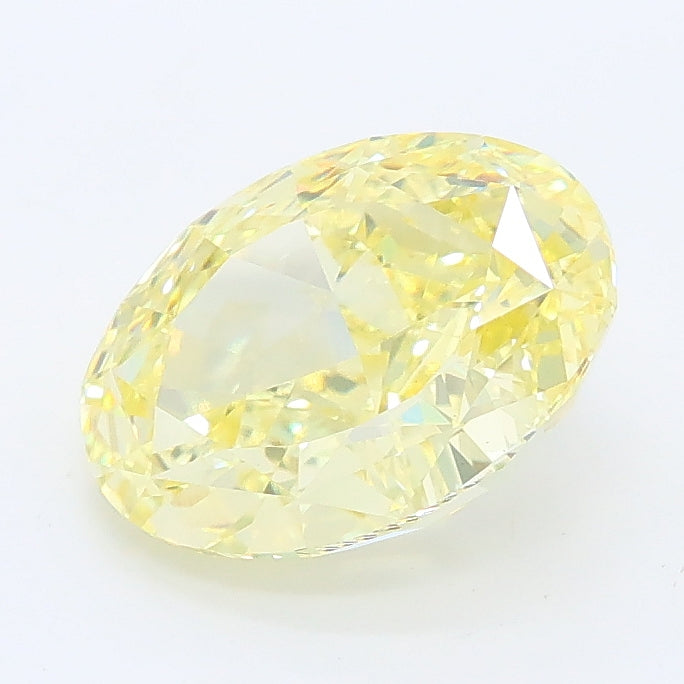 2.21 carat fancy intense yellow oval lab grown diamond VS1 clarity
