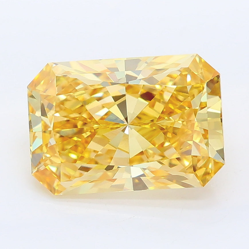 3.52 carat fancy intense yellow radiant lab grown diamond VVS2 clarity