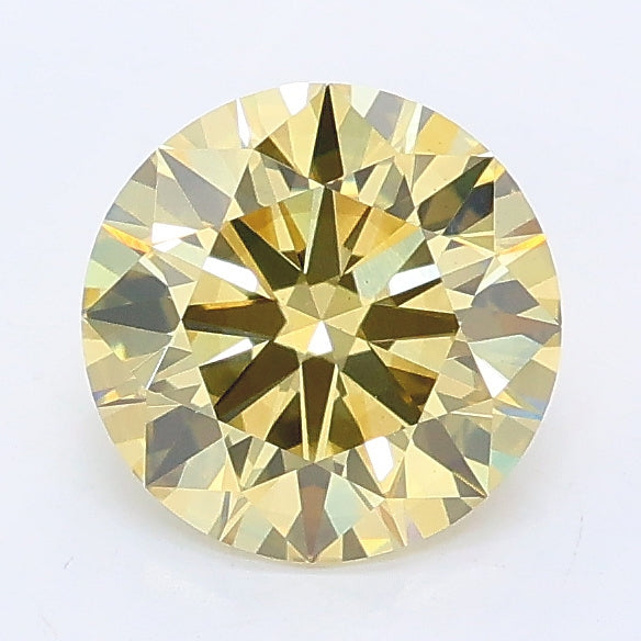 1.29 carat fancy yellow round lab grown diamond VS2 clarity