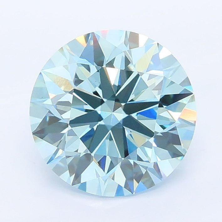 2.54 carat fancy vivid blue round lab grown diamond VS1 clarity