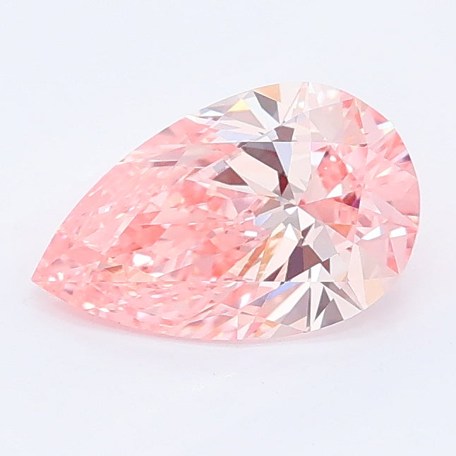 1.01 carat fancy vivid pink pear lab grown diamond VS1 clarity