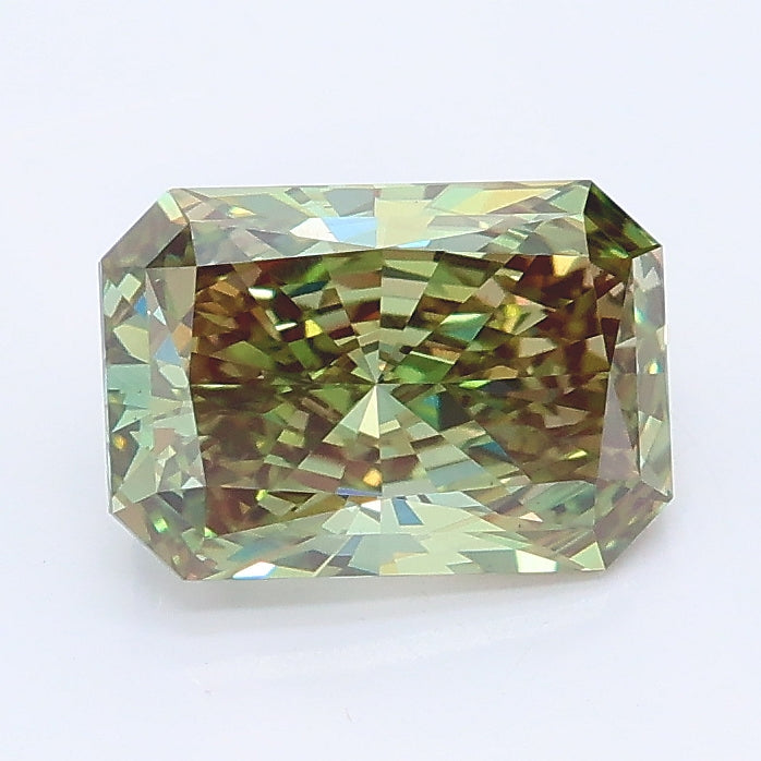 1.56 carat fancy vivid green radiant lab grown diamond VS1 clarity