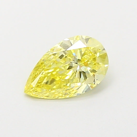 0.48 carat fancy intense yellow pear lab grown diamond VS1 clarity