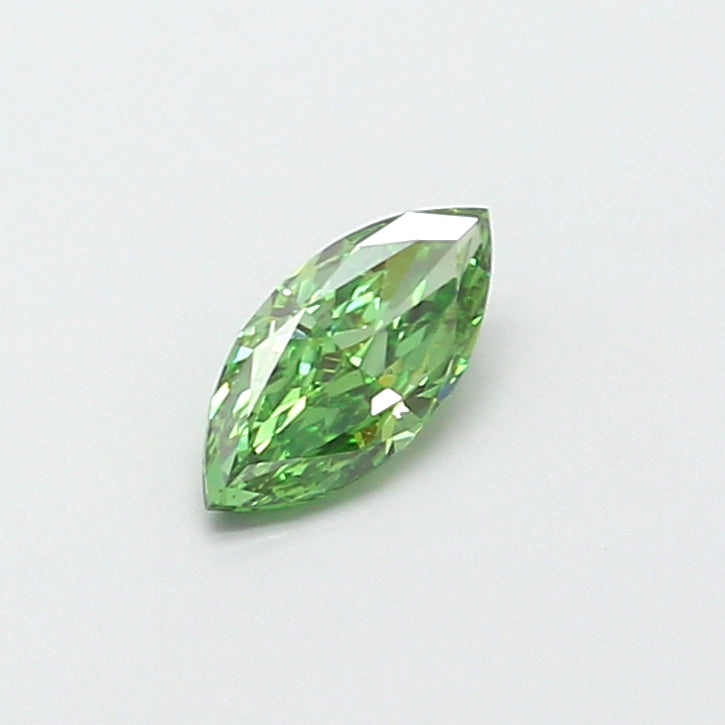 0.47 carat fancy vivid green marquise lab grown diamond VS2 clarity