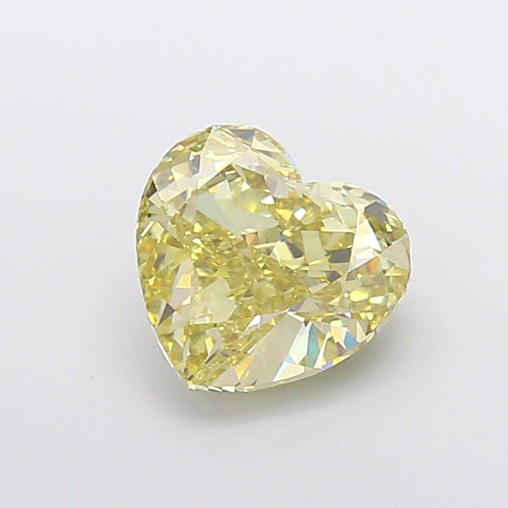 3.01 carat fancy yellow heart lab grown diamond VVS2 clarity