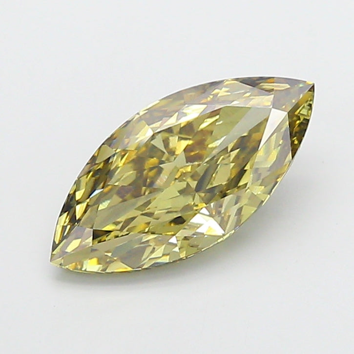 5.03 carat fancy grayish yellow marquise lab grown diamond VVS2 clarity