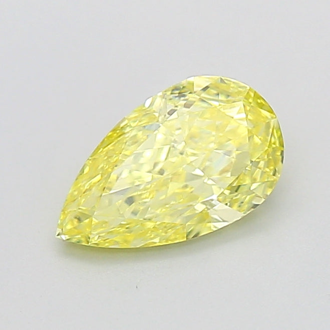 1.01 carat fancy intense yellow pear lab grown diamond VS1 clarity