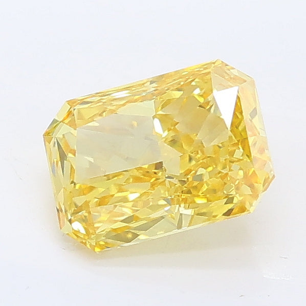 1.05 carat fancy vivid yellow radiant lab grown diamond VS1 clarity